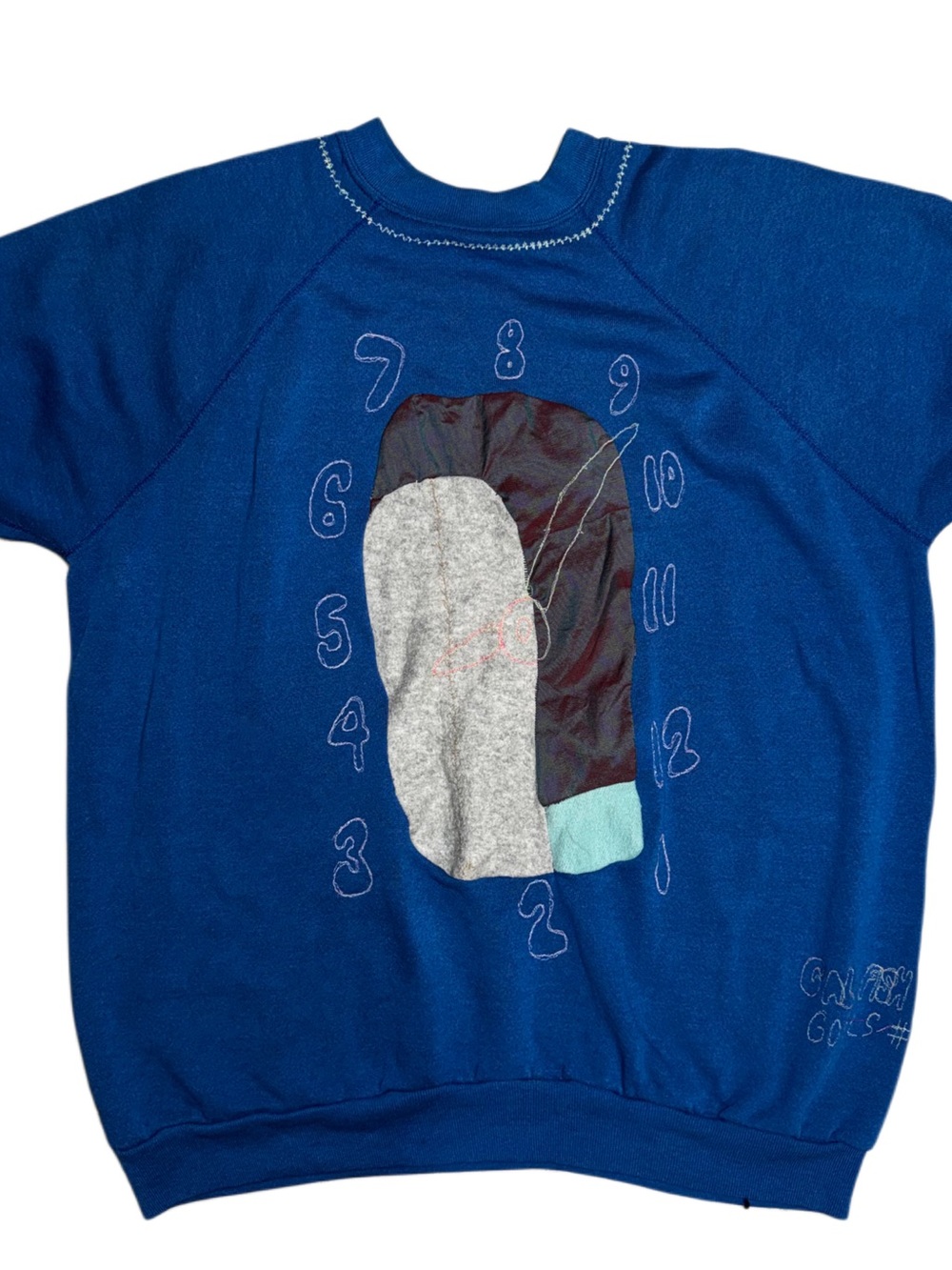Custom One-of-a-kind Upcycled Short Sleeve Sweatshirt